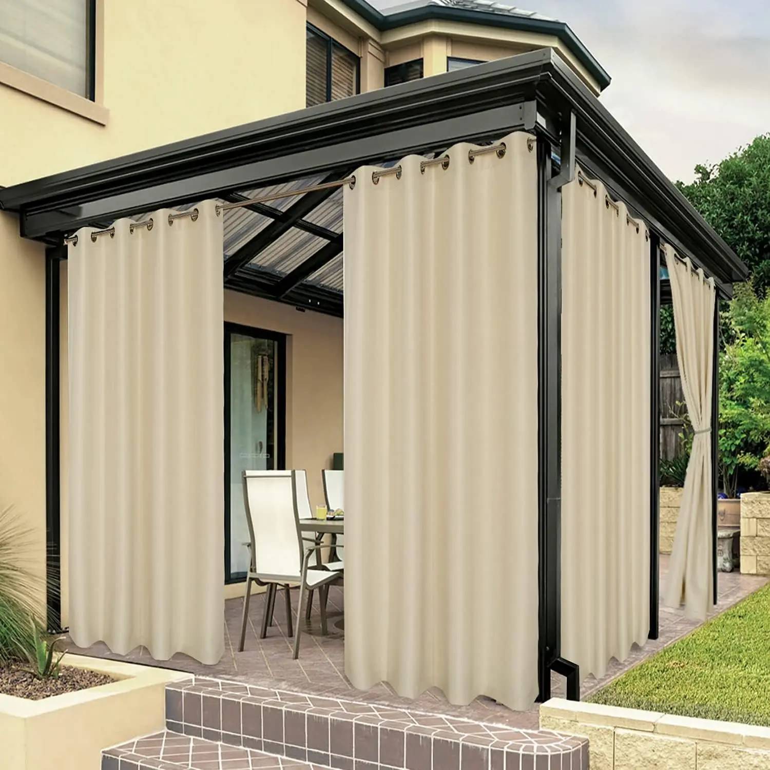 Outdoor garden pavilion shade, mosquito, rain and water curtain manufacturers customized size and pattern