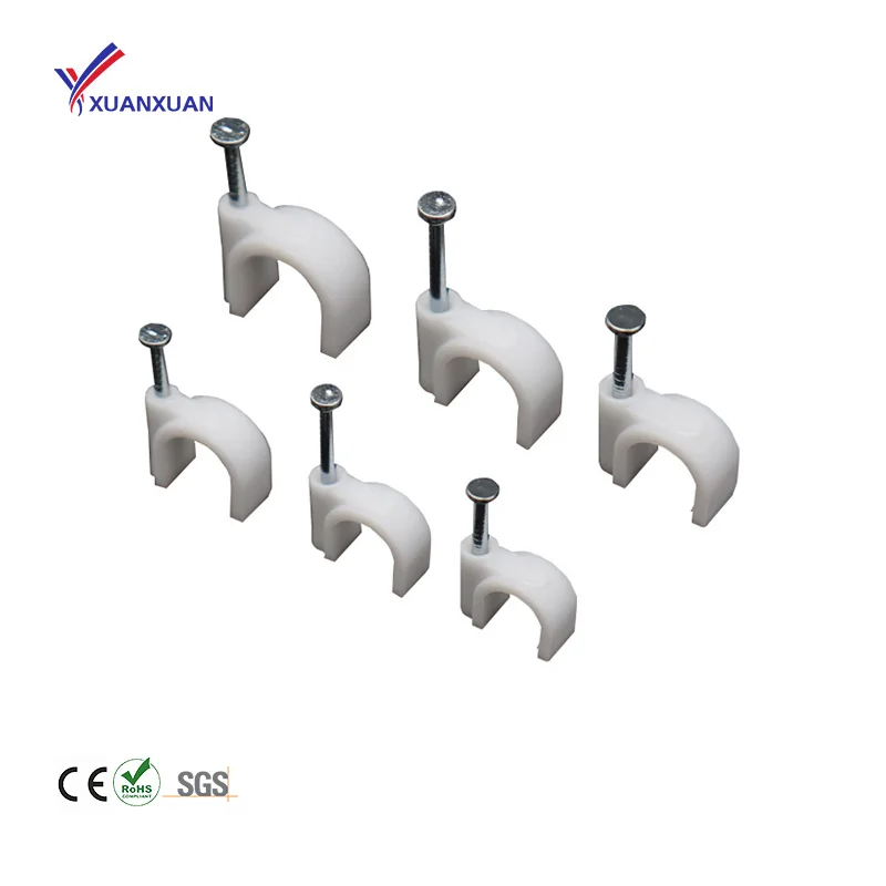 Fire-retardant Wire Fixing Clips And Stable Insalution Round Cable Wire Clips
