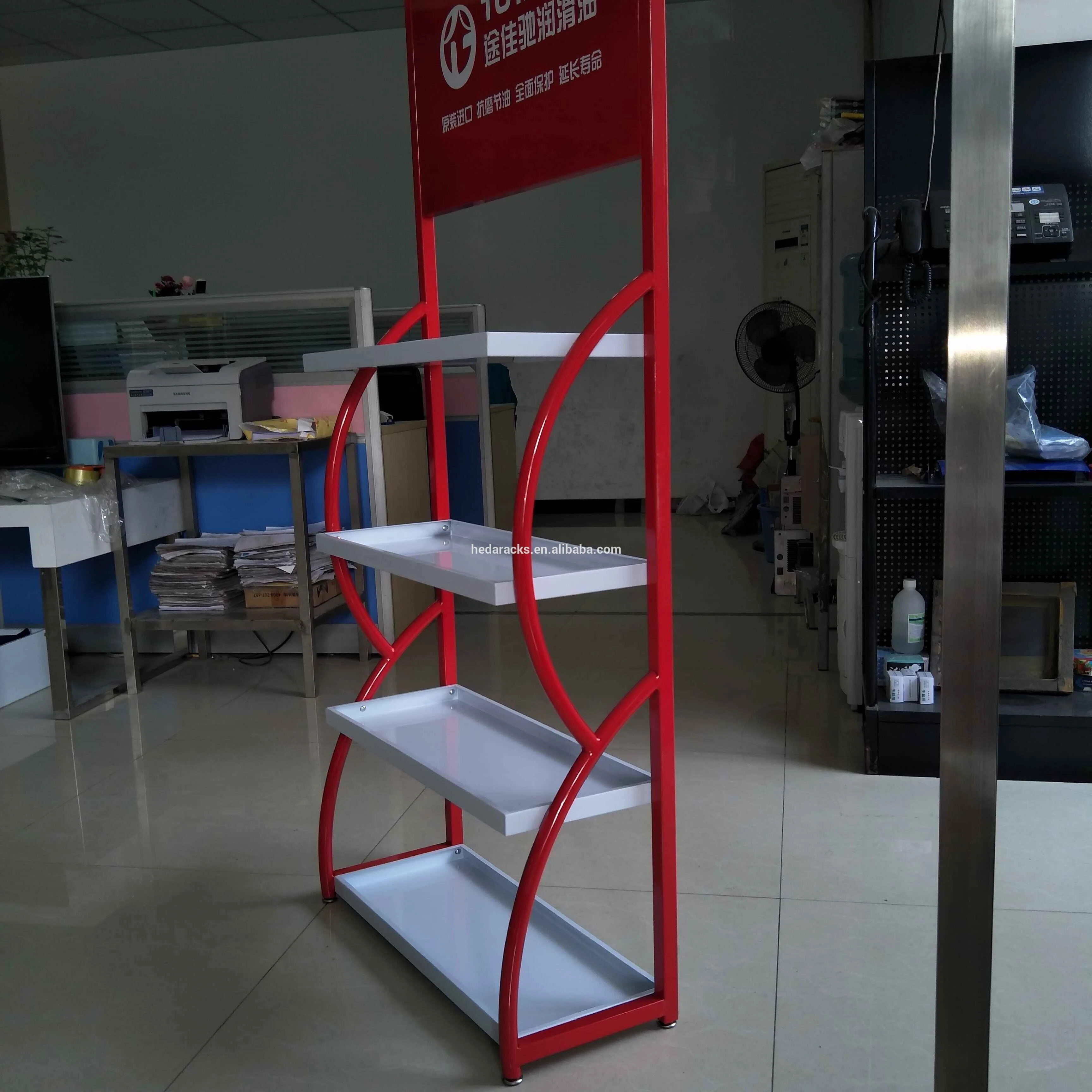 heda Engine Bottle Oil Metal Display Rack shelves Pegboard Display Rack