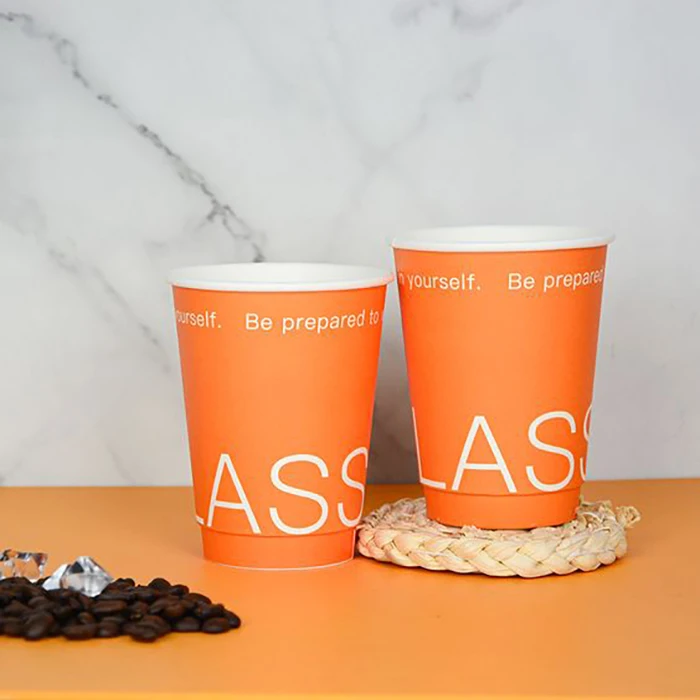 8Oz 12Oz 16Oz 20Oz Biodegradable Disposable Cafe Ethiopia Carton Single Double Walls Coffee Paper Cup With Lid Customized