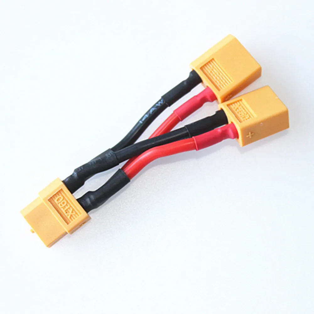 Connectors Adaptor Cable Extension Y Splitter 14AWG 100mm Silicone Wire Parallel Battery Connection  Parallel XT60 For RC (1600494826574)