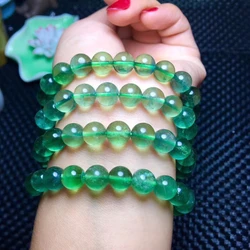 Wholesale natural crystal 8.5mm green fluorite bead Bracelet
