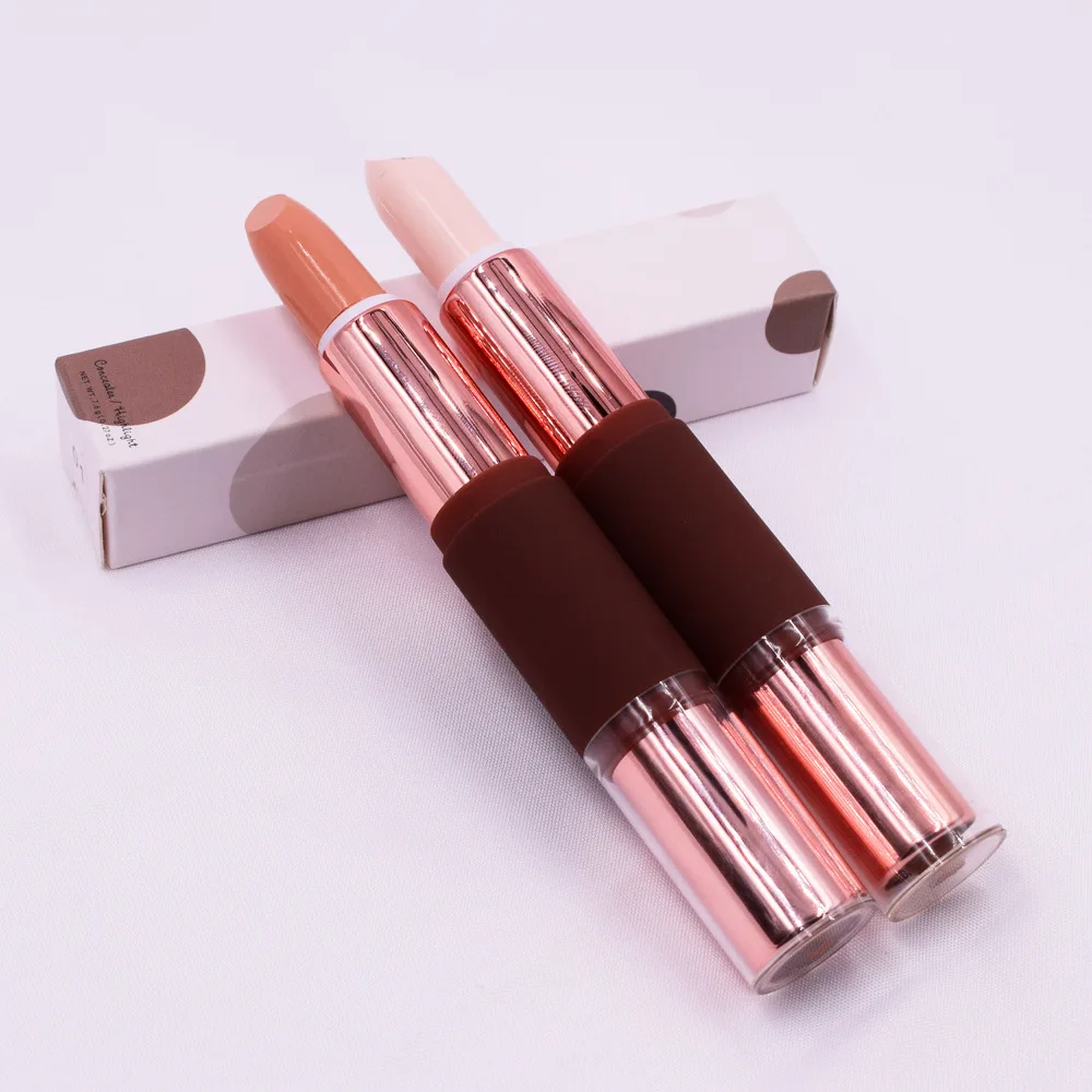 
private label highlighter stick long lasting 3D face highlighter foundation stick makeup bronze highlighter with a roller stick 