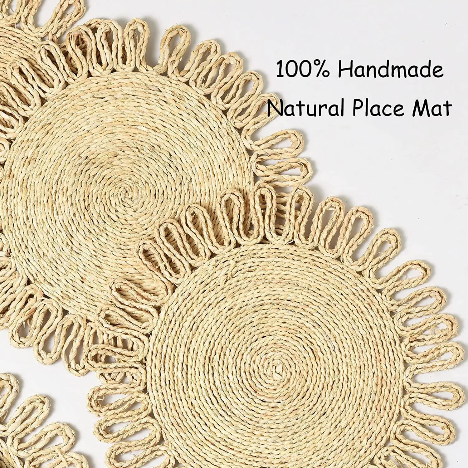 Liso Wholesale Natural Round Woven Placemats Corn Husk Rattan Placemats