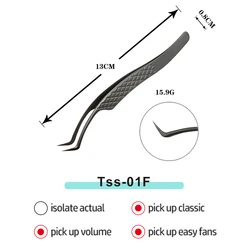 Anti-skid Grips 10pcs Eye Lash Extension Tweezers Diamond Pattern Stainless Steel Volume Lash Extension Tweezers With Grip Tips