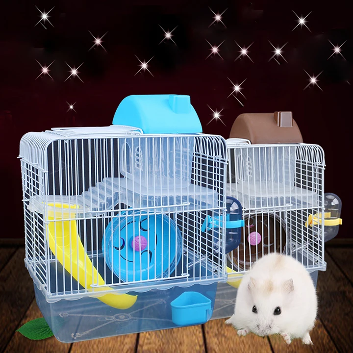 
Luxury Large Foldable Carrier Portable Double Deck Floor Castle Villa Hamster Nest Crate Pet Hamster Cage Carrier 
