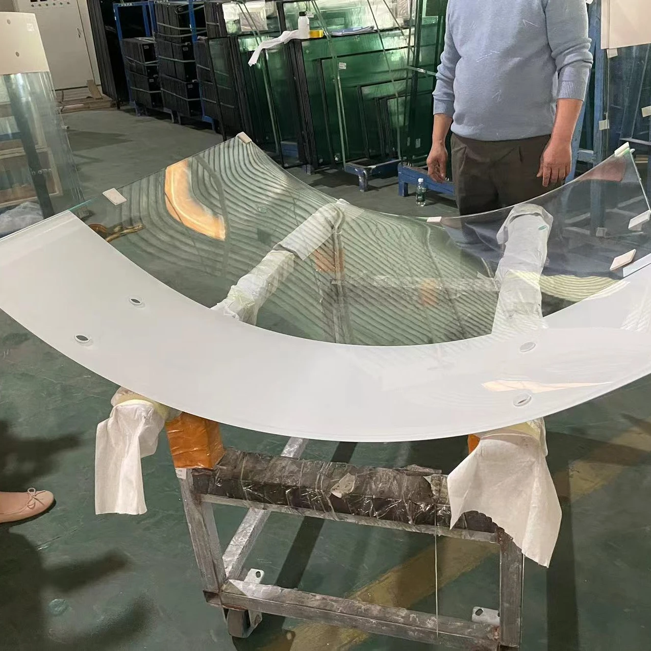 17.52mm  curved laminated glass roof high quality bent tempered toughened laminated glass used for ceiling skylight canopy