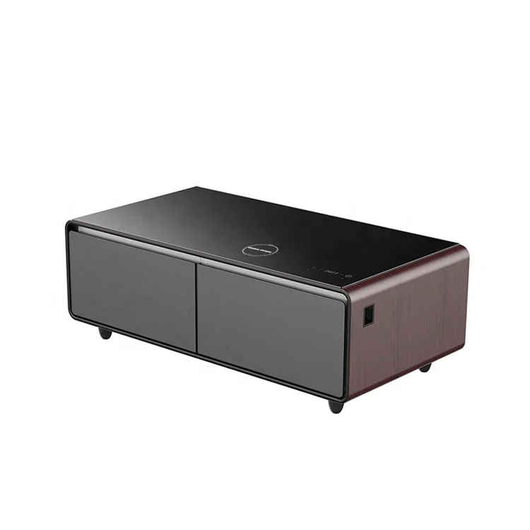 
Multifunction Smart Coffee Table Refrigerator LED Coffee Table With Refrigerator 130L And Phone Charger 
