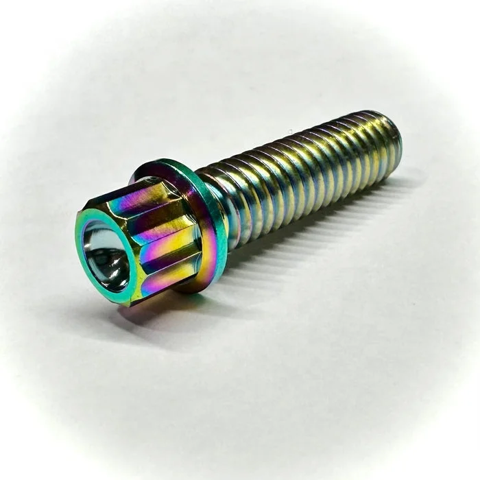 M6 M8 Torx титановые болты с шестиугольной головкой для мотоцикла двойным приводом синие фланцевые из титана