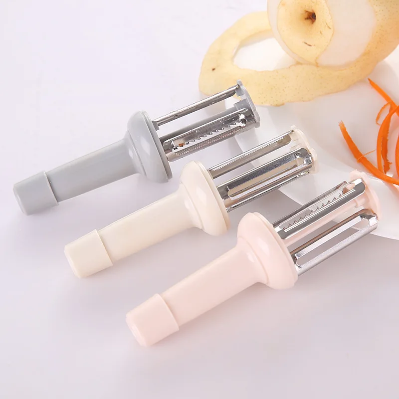 Can Store Fruit And Vegetable Grater Peeling Knife Handle Multi Function Three Knife Head With Grinding Ginger And Garlic