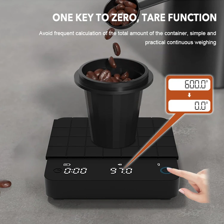 Portable Mini 99 Minutes Automatic Timing LED Display Electronic Rechargeable Espresso Digital Coffee Scale