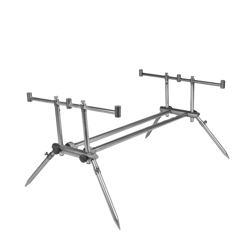 Topline New Stock Fishing Rod Stand Carp Fishing Tackle Inox 6 Stainless Rod Holder 3-Way