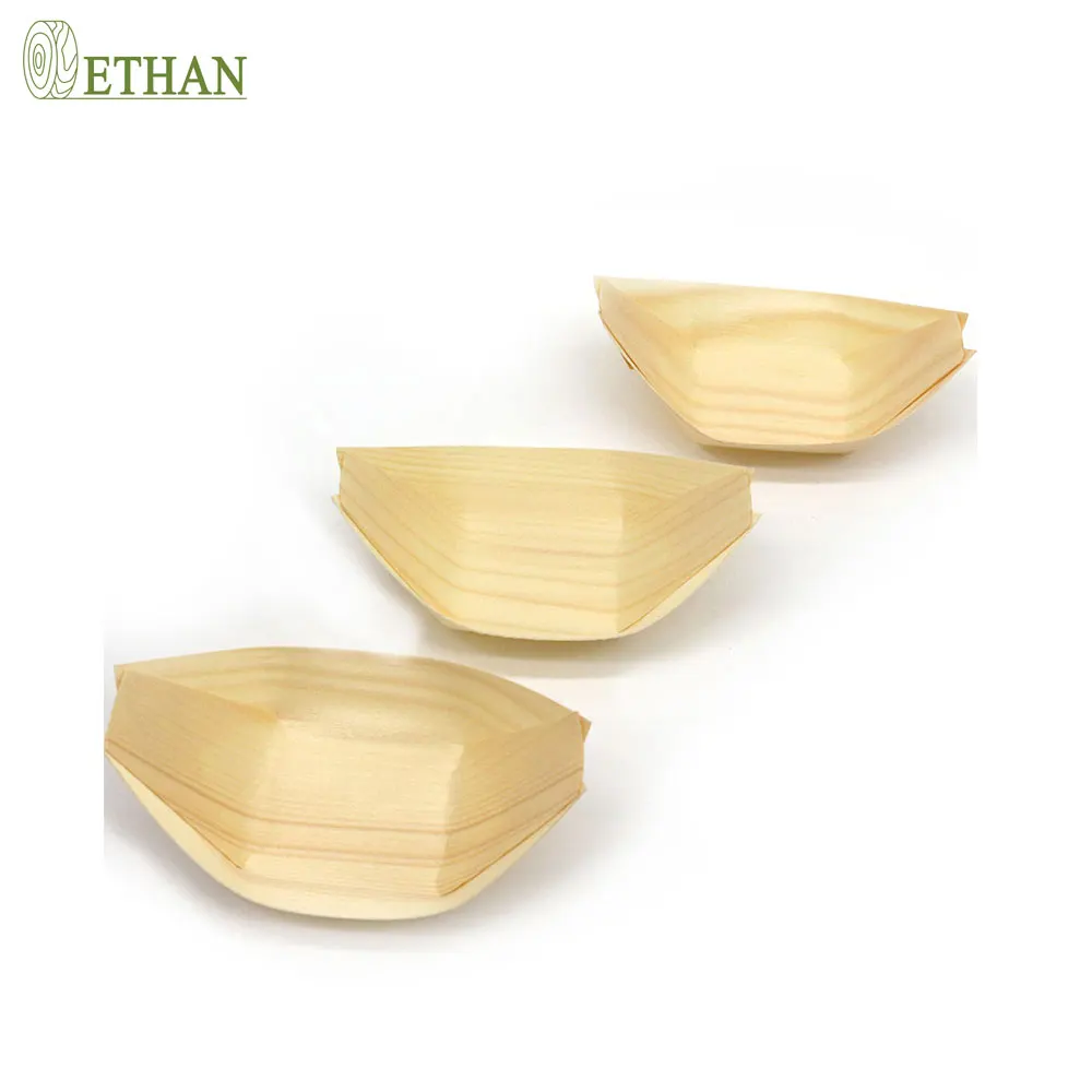 Factory Direct Wholesale Disposable Green Wooden Sushi Boat Tray