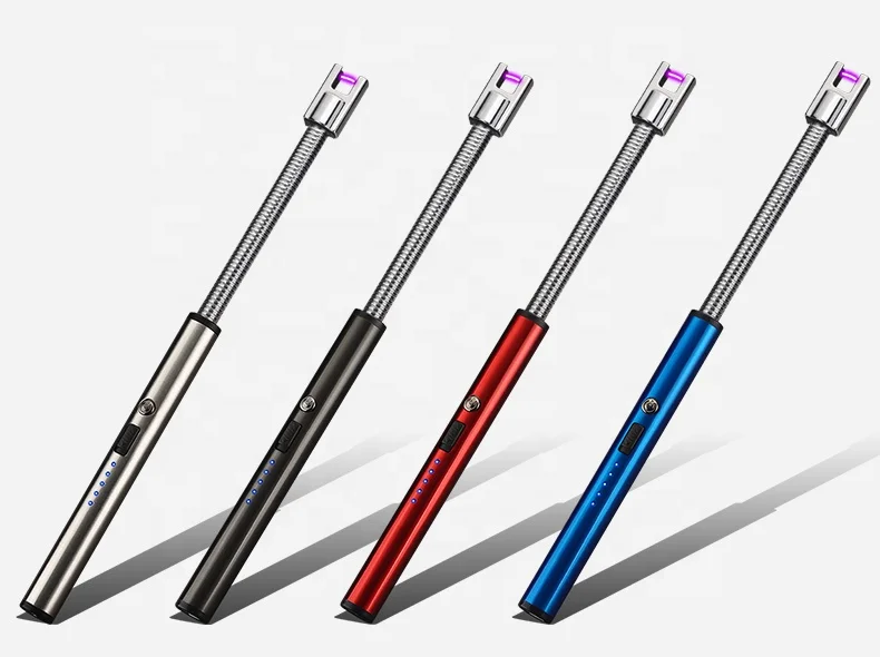 USB перезаряжаемая Зажигалка для барбекю кухонная дуговая зажигалка многоцветная Ветроустойчивая плазменная