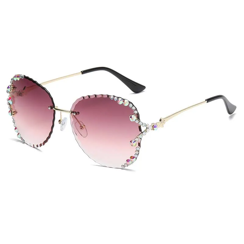 New fashion sunglasses for female diamond-encrusted Korean chao street anti-uv sunglasses luxury sunglasses