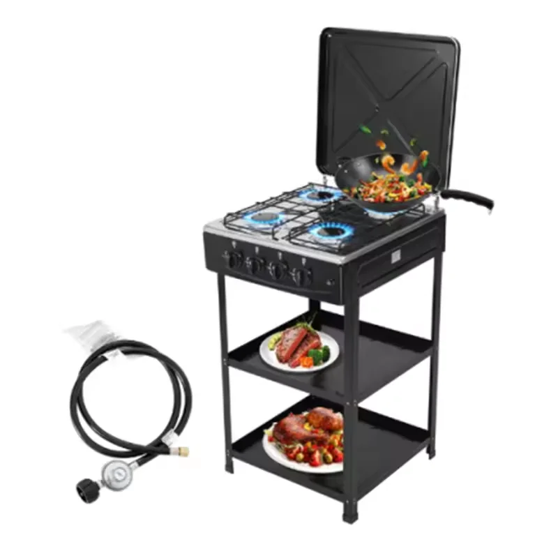 Stove Gas Burner With Oven Electric and Tank Storage Compartment