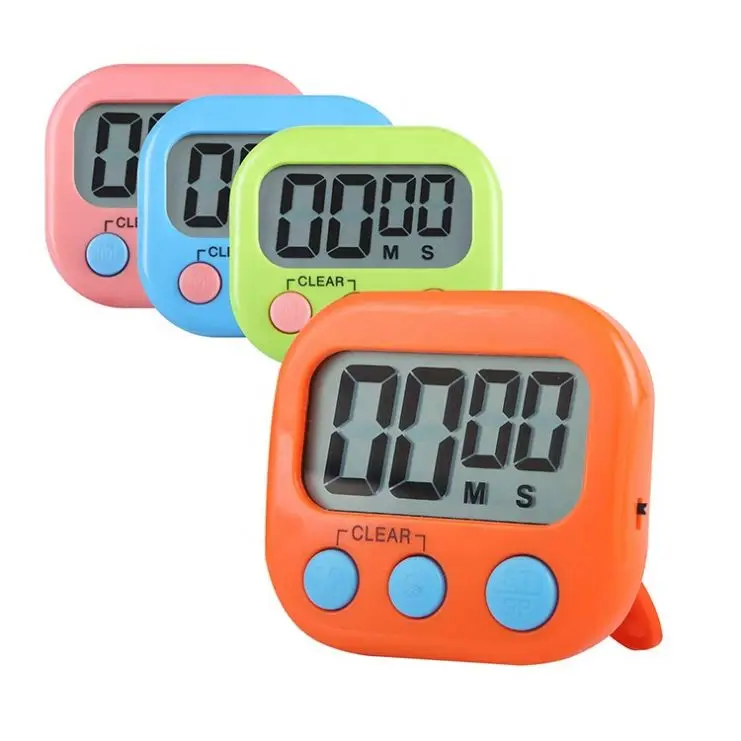 2021 Hot Kitchen Countdown Timer LCD big Digits Loud Alarm Magnetic Backing Stand ON OFF Switch for Cooking Game Exercise Office