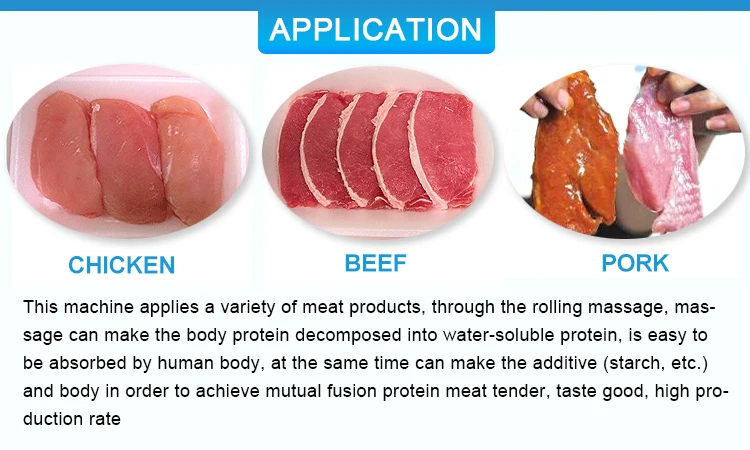 Commercial Fish Pork Vaccum Meat Massager Salt Marinator Vacuum Tumbler Chicken Marinating Machine