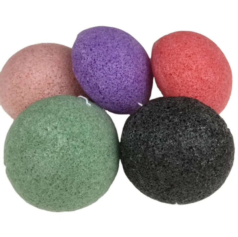 Wholesale Private Label Soft Face Cleaning Organic Charcoal Konjak Konjac Sponge Puff