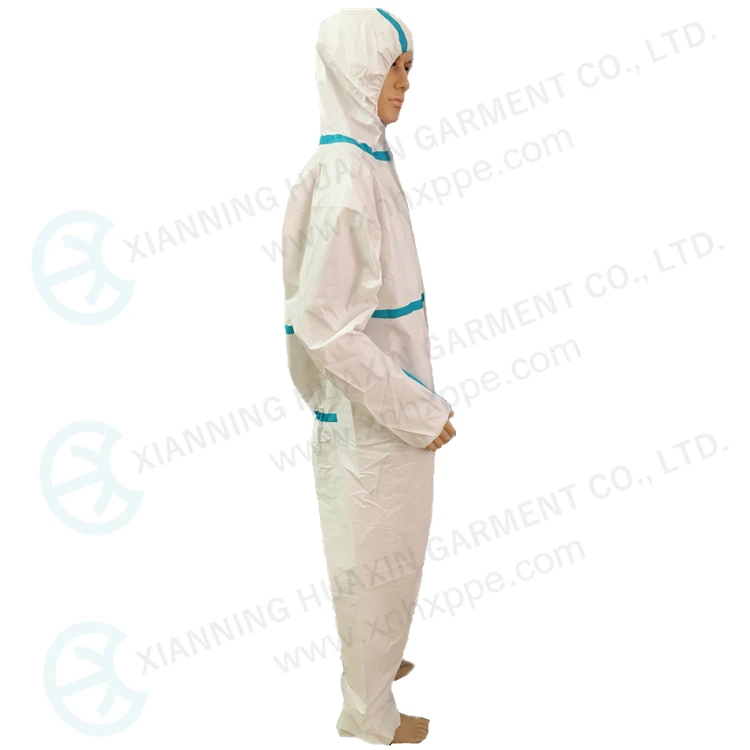 Blue  taped microporous coverall safety protected