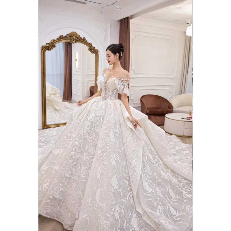 
Luxury big ball gown wedding dresses bridal gown princess ball gown wedding dresses 