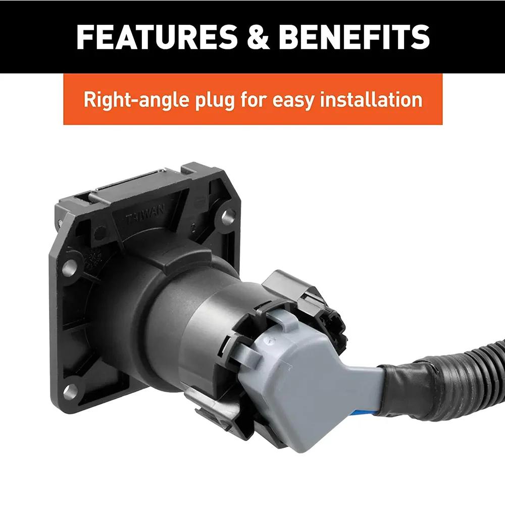 CURT 56070 7-Foot Vehicle-Side Truck Bed 7-Pin Trailer Wiring Harness Extension, Select Chevrolet, Dodge, Ford, GMC, Nissan, Ram