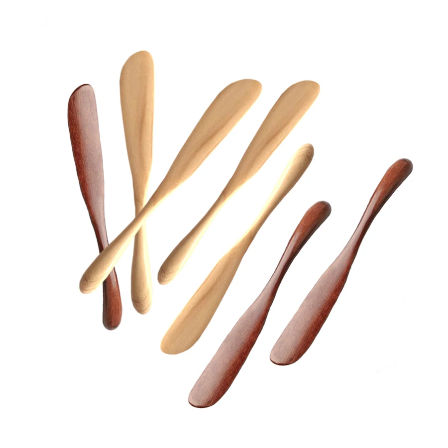 Fashion creative exquisite natural wooden butter knife cheese spreader handmade kitchen wooden tools