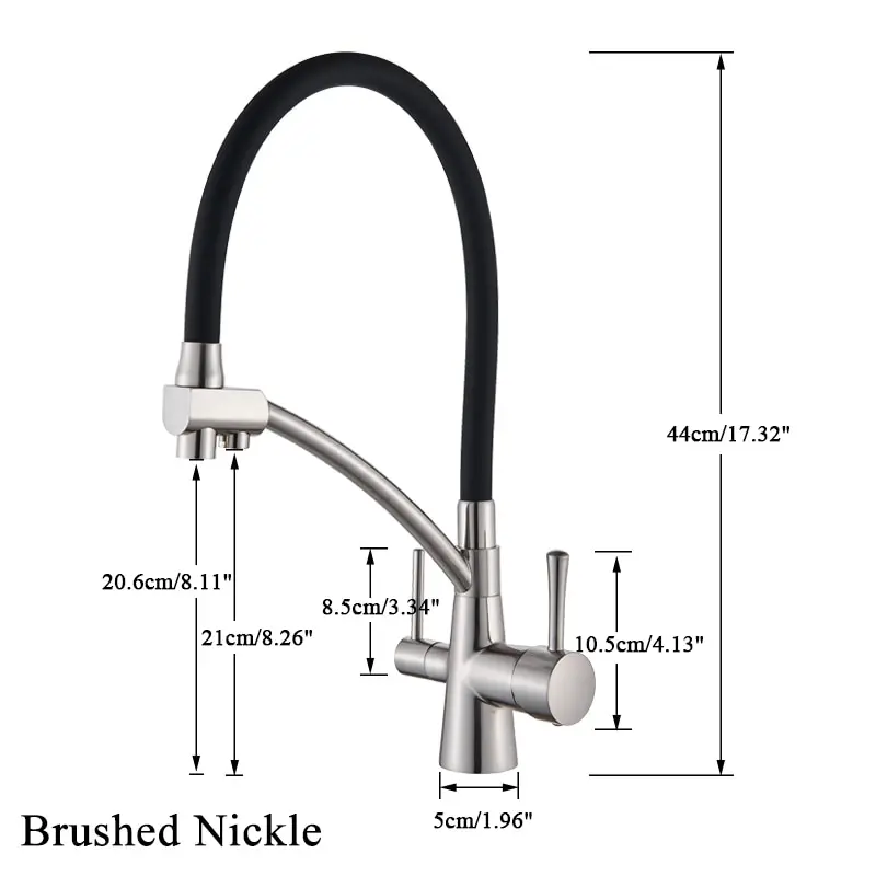 Hot and Cold Pure Water Mixer Tap pull out 3 way Kitchen Purification Flexible Rotated Dual Spout Filter Kitchen Faucet