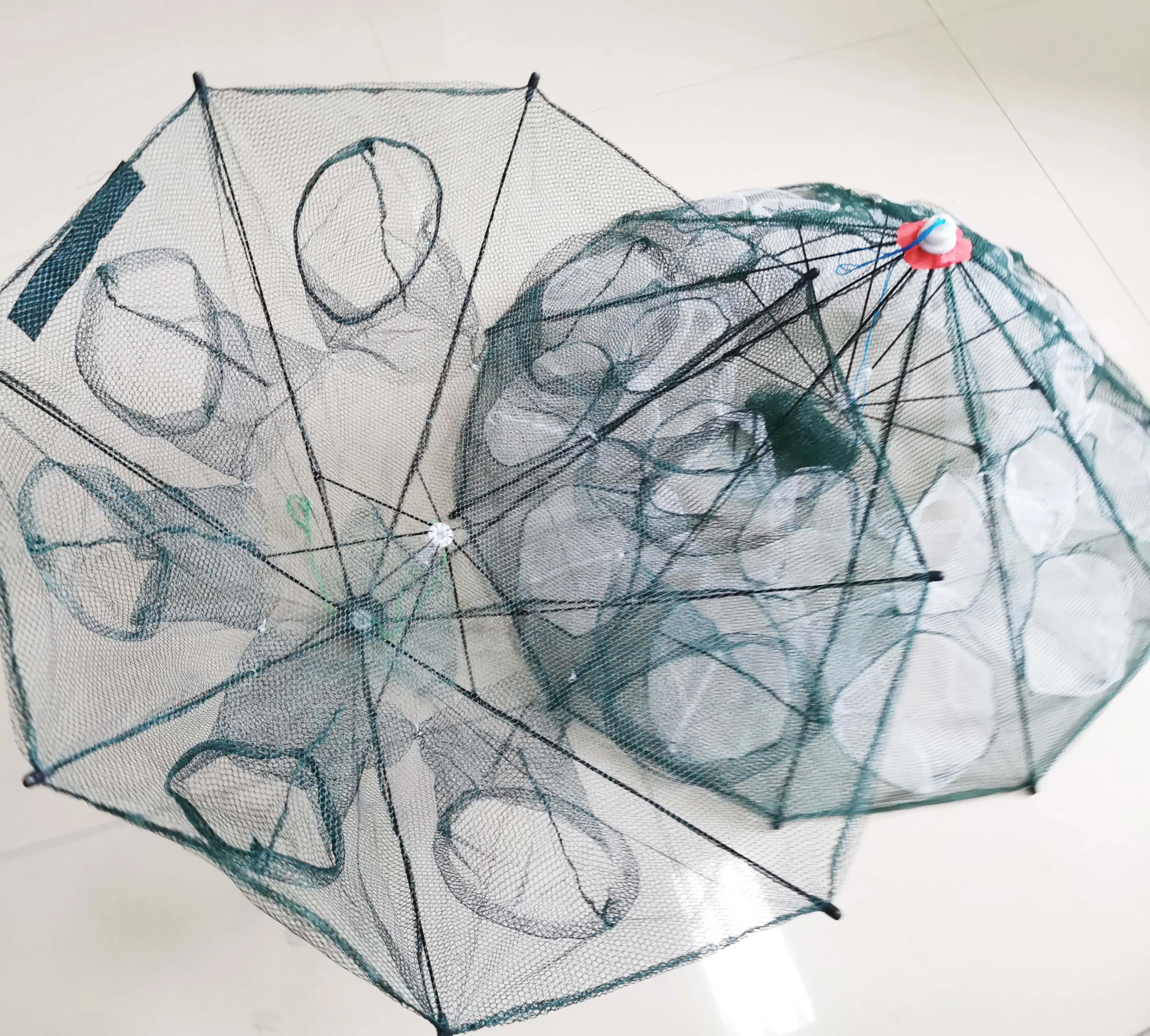 Folded Portable Hexagon 6 Hole Automatic Fishing Shrimp Trap