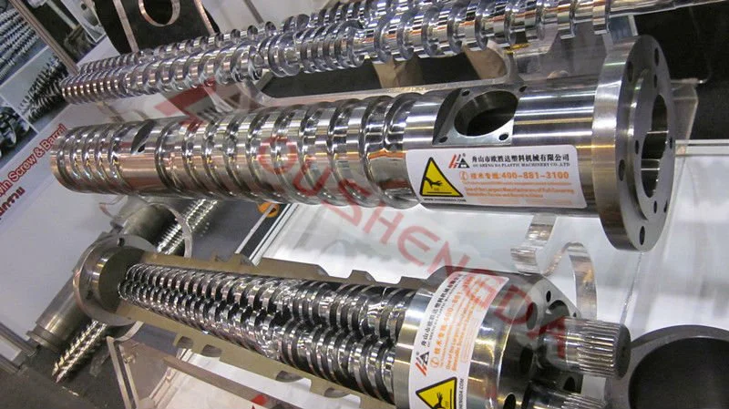 Krauss Maffei KMD90 twin screw cylinder cPVC profile extrusion bimetallic high alloy for uPVC pipe double screws