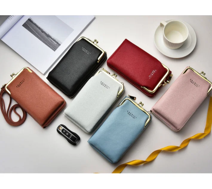 Модный Многоцветный кошелек через плечо из искусственной кожи с ремешком, Роскошный дизайнерский мини-кошелек из искусственной кожи с карманами и ремешком для монет, держатели для карт