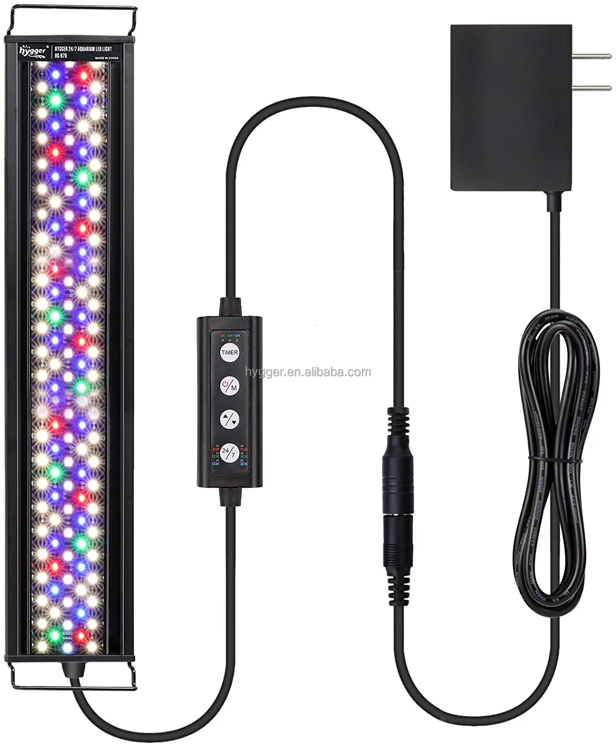 hygger 18W 24/7 Lighting Aquarium LED Light Sunrise-Daylight-Moonlight Mode and DIY Mode, Adjustable Timer Adjustable Brightness