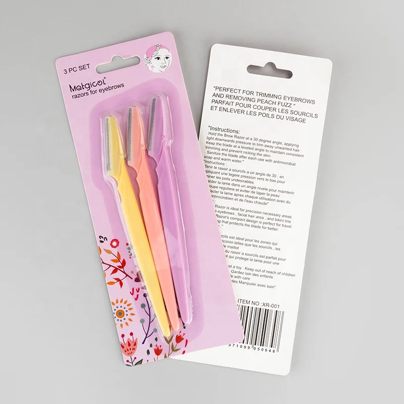 Customized disposable dermaplane skin care tool eyebrow razor blades