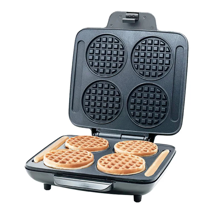 4 Slice Household Breakfast 4 Slices Big Size Plate Belgian Egg Waffle Maker