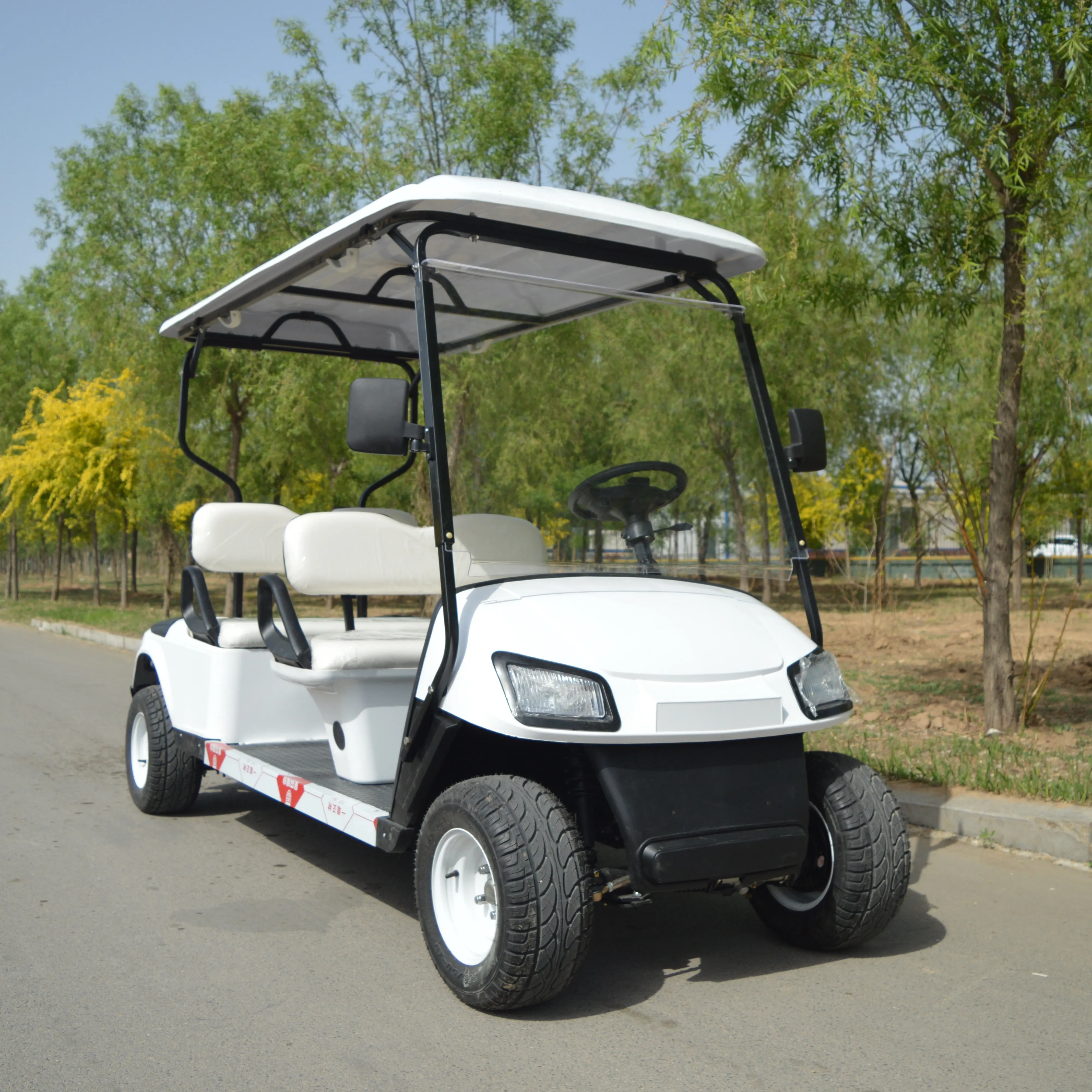 2/4/6/8 Seats Electric Road Golf Cart with Curtis Controller Metal Steel Plastic Hunting Buggy Scooter for Golf Trolleys