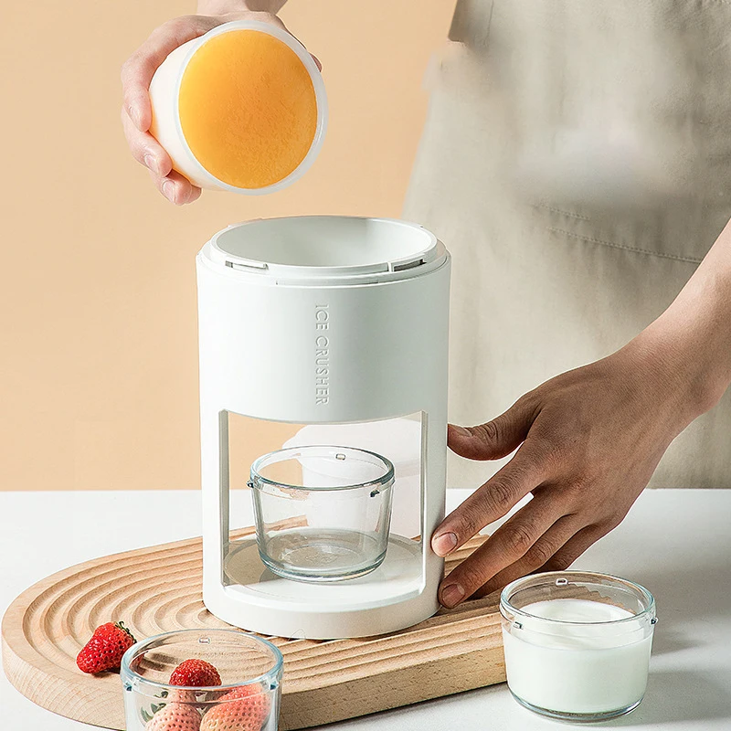 Portable Shaved Ice Machine Manual Snow Cone Machine Ice Crusher Machine Ice Cube Tray Kitchen Tool