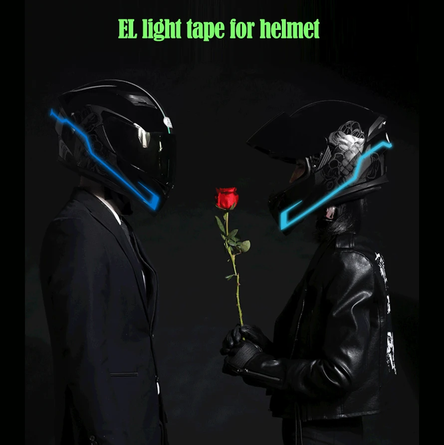 
EL LED light strip Tape for Helmet with Rechargeable Battery Inverter Factory direct price Wholesale 