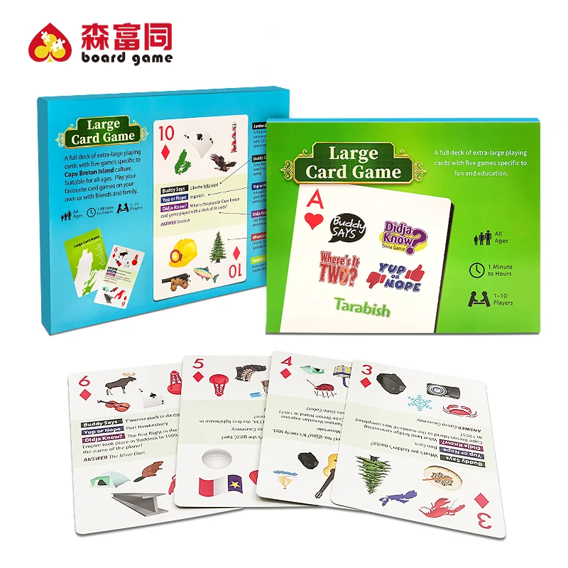Giant Jumbo Large Paper Poker Front And Back Custom Logo Playing Cards Manufacturers