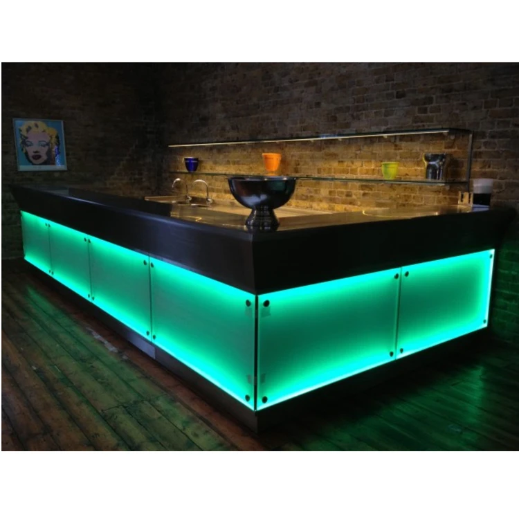New Design Used Hotel Restaurant and Mall Wine Club Bar Counter Night Led Counter Bar for Bubble Tea