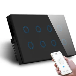Infrared Sensor No Need to Touch Glass Screen Panel EU UK Neutral Wire 110V- 220V 10A Electrical Power smart Wall Switch