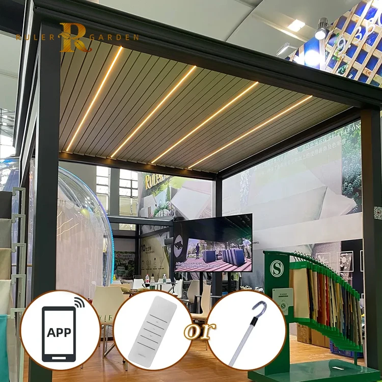 Modern Design Waterproof Aluminum Pergola Garden Building Outdoor Motorized Louvered Roof Bioclimatic Outdoor Pergola