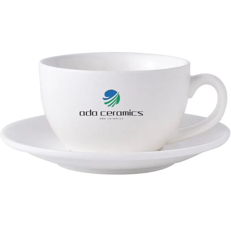 Personalized Logo Sublimate Nordic Italian Sublimation Blank Porcelain 250ml Coffee Mug Ceramic Cappuccino Cup And Saucer