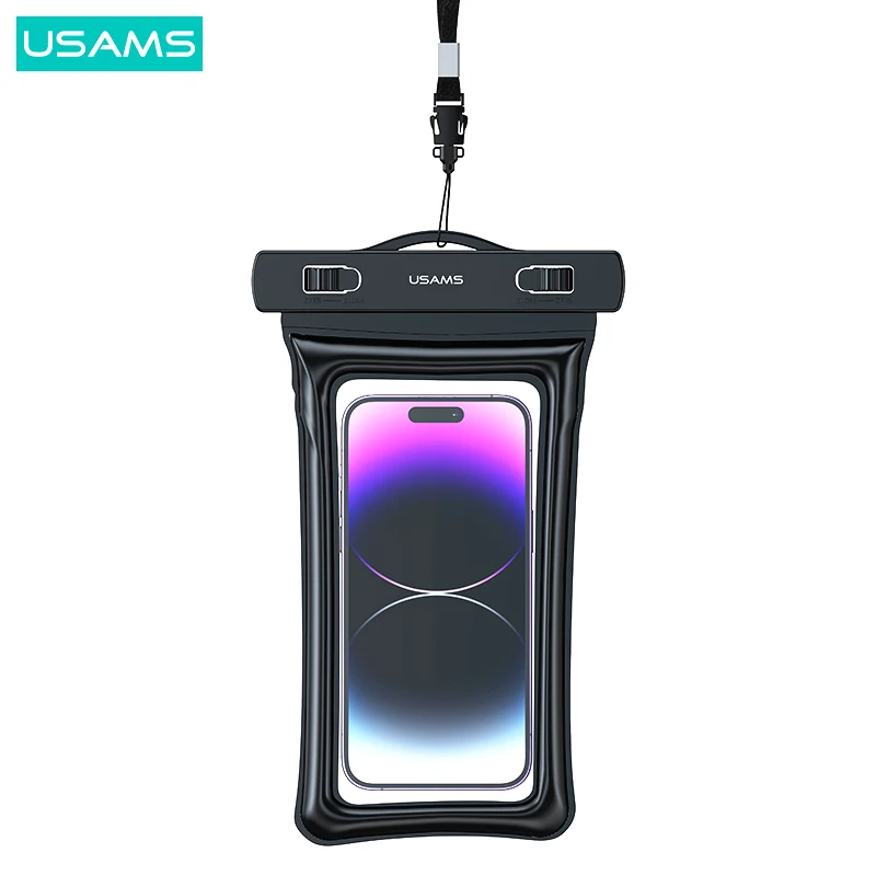 USAMS YD011 mobile phone case pouch swimming waterproof pvc phone bag for diving floating