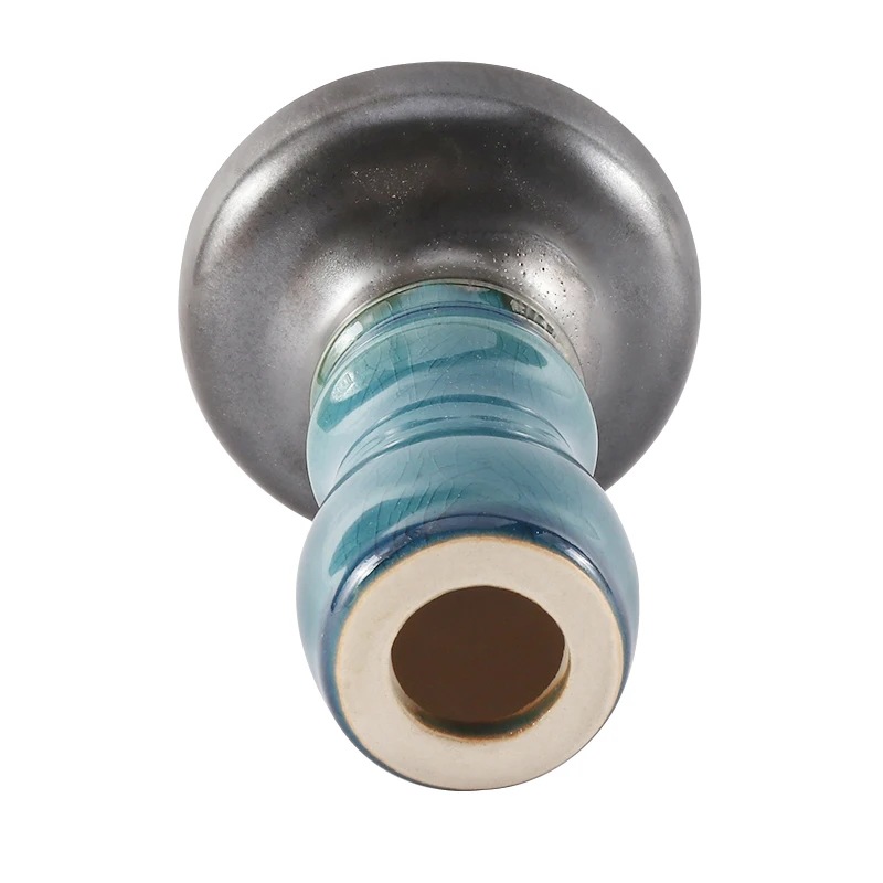 Erliao Blue Color One Hole Ceramic Head Pot Personalized Handmade Ceramic Hookah Clay Bowl Fashion Design Hookah Bowl