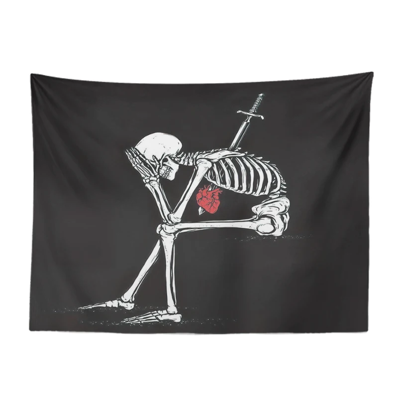 Luxury Wall Tapestries Baphomet Skeleton 150x200 Cm Printed Decor Tapiz Sheep Head Demon Wall Hanging For Bedroom