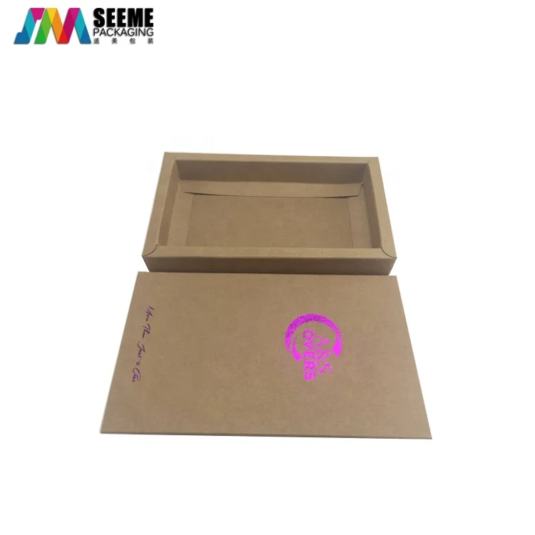 Custom logo white black Kraft paper packaging box chocolate tea coffee food packing box bag with open window