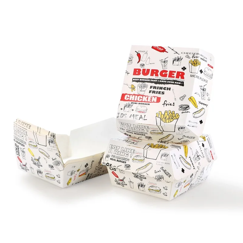 Manufacture take away fast  food  paper box  fried chicken nuggets carton paper food packaging boxes with logo