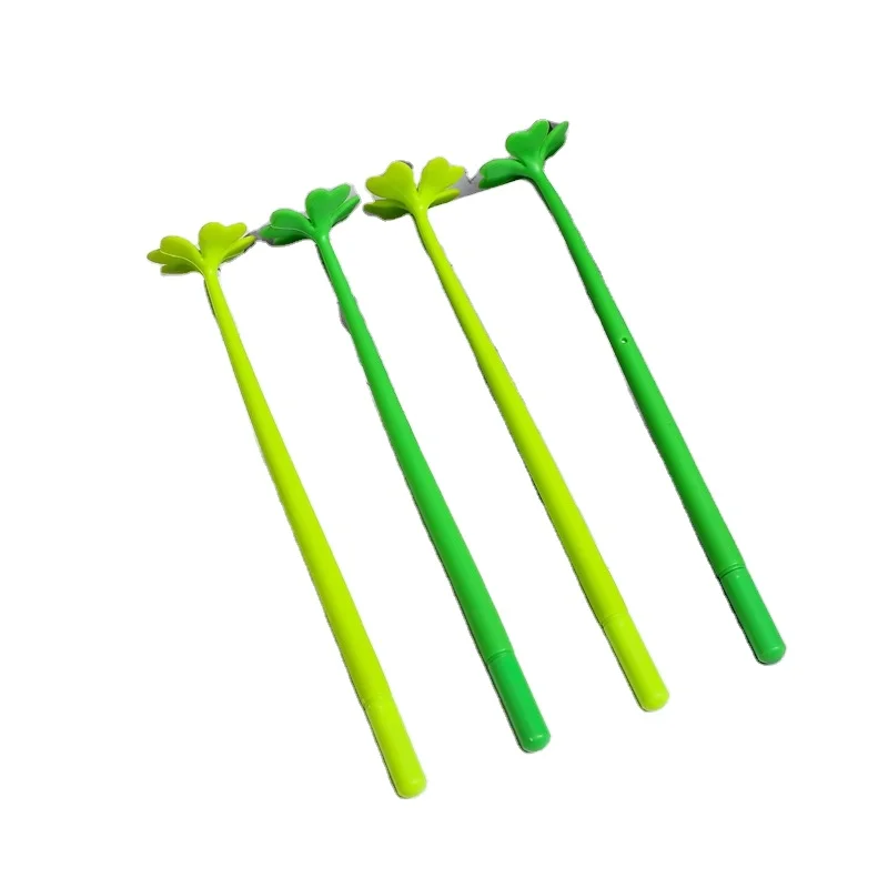 Creative Student Stationery Lucky Four-leaf Clover Simulation Flower Black Neutral Pen Cute Gel pen