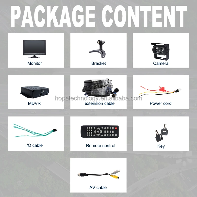 10.1Inch 4 Channel 1080P Waterproof 2TB HDD/SSD MDVR Mobile DVR Camera System Truck School Bus CCTV DVR System