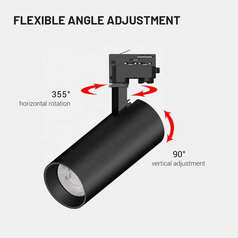 Affordable price aluminium alloy cob business rotate flicker free track light dali